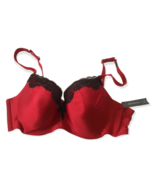 Ambrielle Bra 42C Red Cherry Black Lace Cord Underwire Lightly Molded NE... - £19.18 GBP