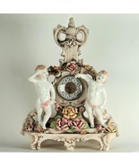 Capodimonte Porcelain Mantle Clock with Putti / Cherub Embellished with ... - $891.00