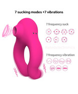 Penis Cock Ring Clit Sucking G-spot Stimulator Vibrator Sex Toy Men Coup... - £14.87 GBP