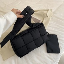 OxCloth Weave Padded Handbags Purses Designer Quilted Women Shoulder Bags Brande - £53.05 GBP