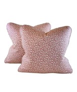Pair Pillow Covers 18&quot; P Kaufmann Waverly Pink Ivory Portia Botanical Le... - £43.03 GBP