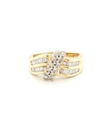 14k Yellow Gold Two Row Diamond Ring 1.00ct - €510,61 EUR