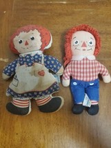 Raggedy Ann Cloth Bean Bag Doll Vintage Knickerbocker Stuffed  7 1/2&quot; Taiwan  - $12.16