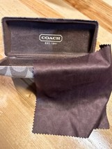 Coach Signature Logo Hard Shell Eye Glass Sunglass Storage Case With Cloth - £15.81 GBP