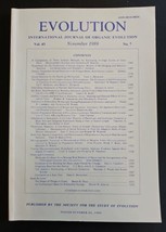 International Journal of Organic Evolution November 1989 Vol 43 No7 Pg 1349-1584 - £23.25 GBP