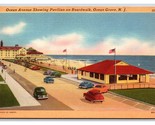 Ocean Avenue Boardwalk Street View Ocean Grove New Jersey NJ Linen Postc... - $2.92