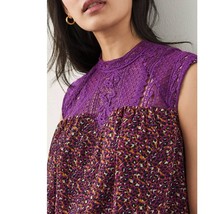 New Anthropologie Dolores Lace Blouse by Daniel Rainn $128 MEDIUM Purple  - $856.64 MXN