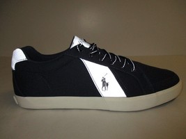 Polo Ralph Lauren Size 7.5 M HUGH Navy Canvas Reflective Sneakers New Mens Shoes - $88.11