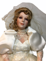 Jennifer Rose Bride Wedding Doll Sandra Kuck Hamilton Collection 18&quot; Porcelain  - £56.09 GBP