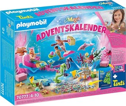 Playmobil 70777 Magical Mermaids Advent Calendar Turtle Dolphin Bath Toy - £46.98 GBP