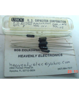 7 NOS US Capacitor Co  C11A-104K 0.10 mfd 100  VDC 10% - $8.80 CAD