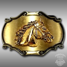 Vintage Belt Buckle 1980 Horse Pony Mustang Head Western USA Made by Rai... - $50.58
