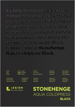 Stonehenge Aqua Block Coldpress Pad 10&quot;X14&quot; 15 Sheets/Pkg-Black 140lb - £27.03 GBP