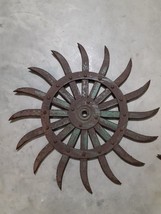 JOHN DEERE Rotary Hoe Wheel 19&quot; Sunflower Yard Art, Farm, Original, Stea... - $21.83