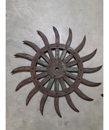 JOHN DEERE Rotary Hoe Wheel 19&quot; Sunflower Yard Art, Farm, Original, Stea... - £17.16 GBP