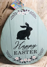 Easter Home Decor Egg Shaped Wooden Masonite Hanging Sign-Happy Easter - £12.09 GBP