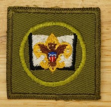Vintage BSA Boy Scout Square Patch Librarian Office Gauze Back 1950&#39;s - $9.89