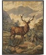 Tapestry Aubusson Stag Deer Right-Facing Right 54x70 70x54 Brown With Ba... - £2,337.78 GBP
