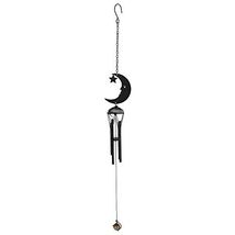 Black Crescent Moon Metal Windchime Outdoor Wind Chime 18.9 Inch - $17.80