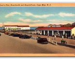 Hunt&#39;s Pier Boardwalk Beach Front Cape May New Jersey NJ Linen Postcard N21 - $2.92