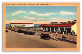 Hunt&#39;s Pier Boardwalk Beach Front Cape May New Jersey NJ Linen Postcard N21 - £2.33 GBP