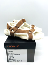 Vionic Viva Suede Adjustable Fuzzy Sandals - Toffee, US 5M - £23.35 GBP