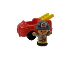 Fisher Price LITTLE PEOPLE Fireman with Red Chunky Fire Truck Lot of 2  - $6.39
