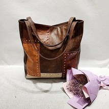 Women Totes  Bag Female  Designer Handbag PU Rivets Hasp Contrasting Handbags Cr - £145.29 GBP