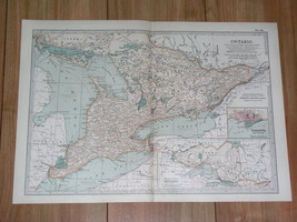 1902 Antique Map Of Ontario Toronto / Great Lakes / Canada - £19.72 GBP