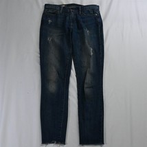 Gap 26 Authentic True Skinny Raw Hem Dark Destroyed Stetch Denim Jeans - £10.73 GBP