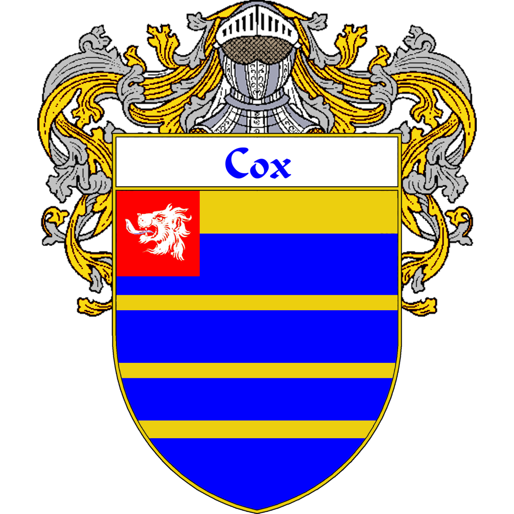 Cox Family Crest / Coat of Arms JPG and PDF - Instant Download