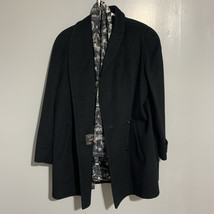 Vintage Alorna Lined Wool Double Breasted Trench Pea Coat Womens L Black... - $38.63
