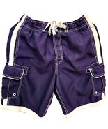 Joe Boxer Swim Trunks Shorts Blue White Speed Dry Cargo men size small  - $14.95