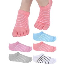 5 Pairs Stripe Toe Socks Finger Socks Low Cut Colorful Socks For Women G... - £19.65 GBP