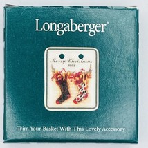 Longaberger TIE-ON Merry Christmas 1998 Brand New Rare Basket Tie On Square - £8.37 GBP