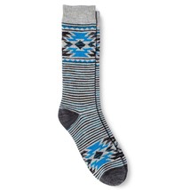 Mens Hiking Socks 6 12 Mossimo Geo Stripes Grey Blue - £7.21 GBP