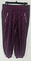 Victorias Secret Womens XS Sweatpants Purple Velvet Capri Zippered Pockets - £11.79 GBP
