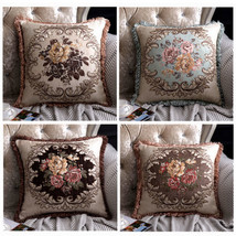Vintage Flower Throw Pillow Covers Square Sofa Cushion Cover 19&quot;x19&quot; Decor - £14.42 GBP