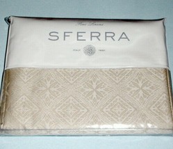 Sferra Piastrelle Queen Duvet Cover Natural Sateen Jacquard Bonus Boudoir New - $279.90