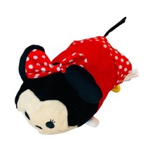 Disney Tsum Tsum Minnie Mouse Plush 12&quot; Stuffed Large Pillow Red Polka Dots Doll - £10.38 GBP