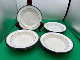 Set of 7 Dansk Concerto ALLEGRO BLUE Rim Soup Bowls Made in Portugal - $159.99