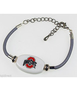 Fenton College Logo Leather Cord Bracelet Ohio State Buckeye Glass NCAA ... - £34.20 GBP