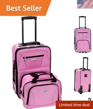 Softside Luggage Set – 2-Piece Pink Travel Set with Wheels &amp; Telescoping... - $1,111.57 MXN