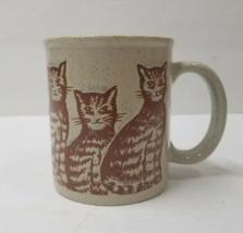 Cat Stoneware Mug Brown Smiling Kitten 10 Oz Coffee Cup - £6.27 GBP