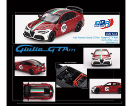 Alfa Romeo Giulia GTAm #99 Rosso GTA Red w Carbon Top &amp; Stripes Centro S... - $29.29