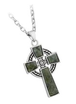 Irish Jewelry - Connemara Marble Cross Pendant - $194.03