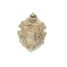 Antique Sterling Silver Sign Chester Assay Office Carved 1915 Fob Charm Pendant - £75.17 GBP