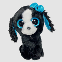 Ty Beanie Boos Tracey Black Puppy Dog Lover Glitter Eyes Plush 2016 6.25&quot; - $20.79