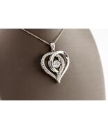 Sterling Silver CZ Heart Pendant w/ 20&quot; Chain Gorgeous! - €153,01 EUR