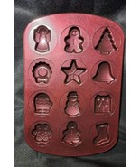 Crofton Christmas Cookie Candy Mold Pan 12 Cavities Non Stick Baking She... - £7.41 GBP